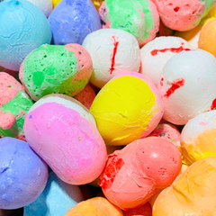 Colorful assorted freeze dried salt water taffy pieces