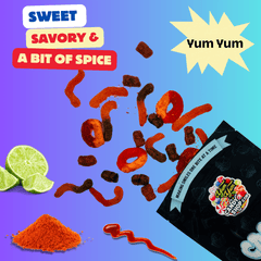 Chamoy Gummy Mix with sweet, savory, and mildly spicy flavor profile.