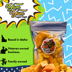 Based in Idaho, veteran owned, family owned – Yum Yum Candy Shop freeze-dried fruit mix