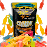 Yum Yum Candy Shop retro wax bottle candy – 1.5lb bag of colorful wax bottles filled with fruit-flavored juice
