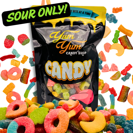 Ultimate Sour Only Gummy Mix bag of sour gummy candy from Yum Yum Candy Shop