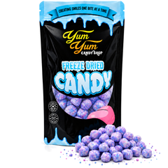 Freeze Dried Flavor Bomb Candy, Sour Blue Raz, Cotton Candy, Sour Green Apple