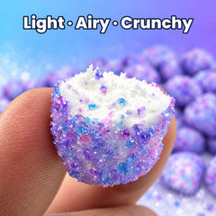 Freeze Dried Flavor Bomb Candy, Sour Blue Raz, Cotton Candy, Sour Green Apple