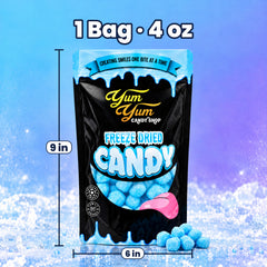 Freeze Dried Flavor Bomb Candy, Sour Blue Raz, Cotton Candy, Sour Green Apple