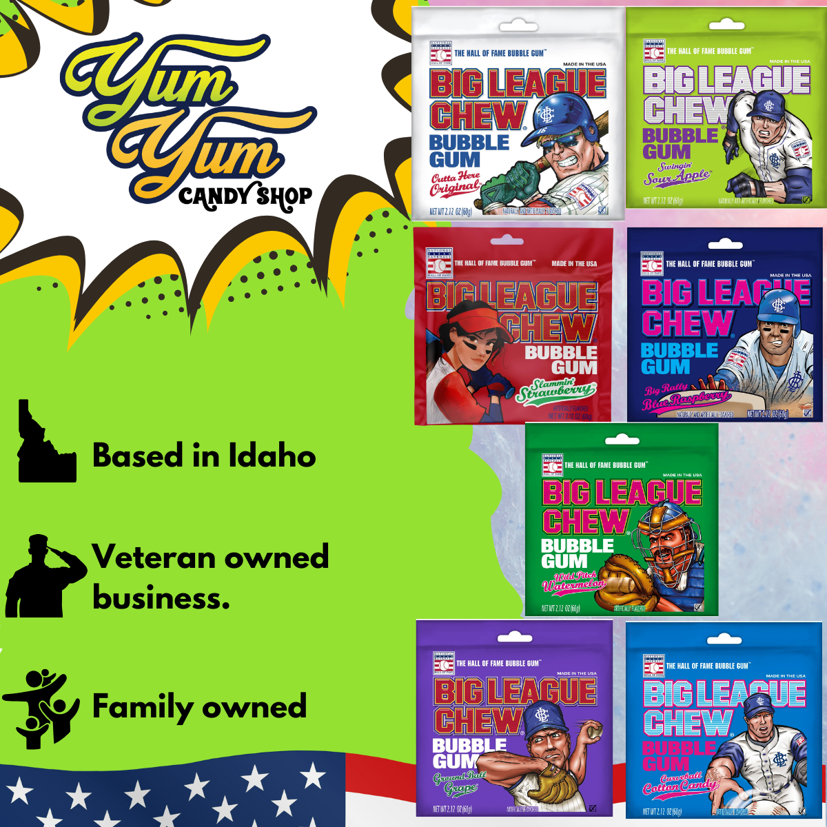 Big League Chew Bubble Gum – 7 Classic Flavors & Nostalgic Fun