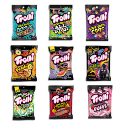 Trolli Gummy Candy Sour Bright Mix and Match 4.2 oz Bags Eggs Crawlers Strawberry Puffs Peachy Fruit Punch Sour Candy