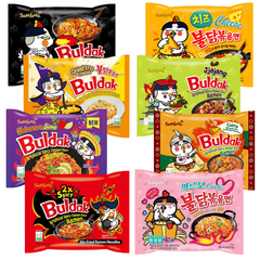 Korean Samyang Spicy Ramen Variety Pack Buldak Carbonara Quatro Cheese Curry