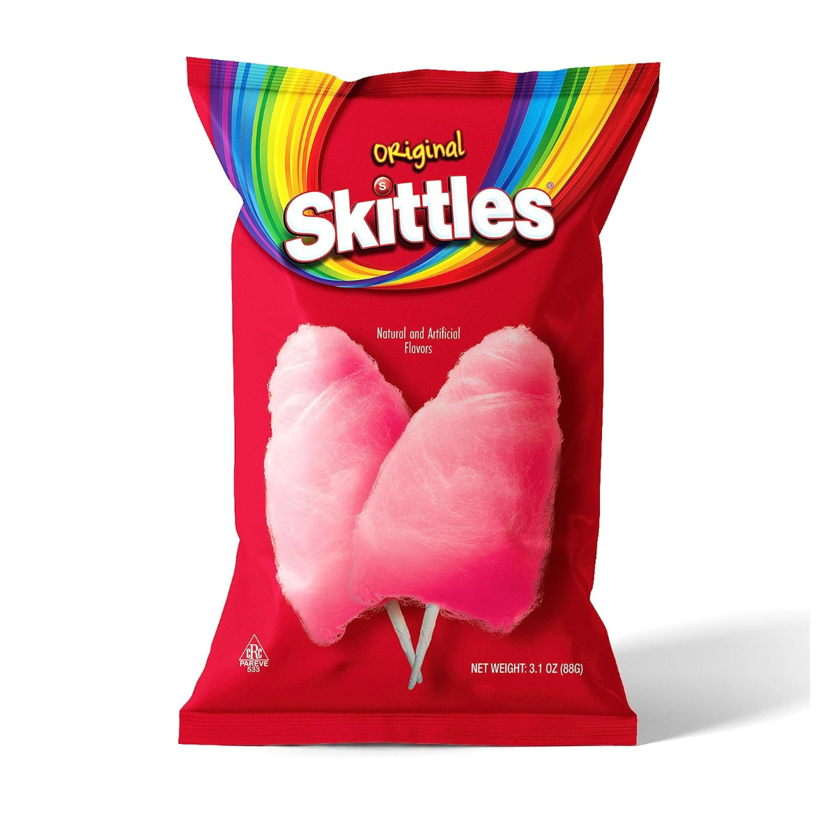 Skittles Cotton Candy 3.1 Oz Bag Rainbow Flavored