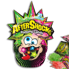 AfterShocks Popping Candy 1.06 oz (20 Individual Packets) Green Apple Strawberry