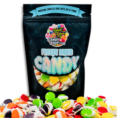 Freeze Dried Fruity Patties Candy Grape Lemon Lime Cherry and Orange Freeze Dried Candy 7oz Snack Bag