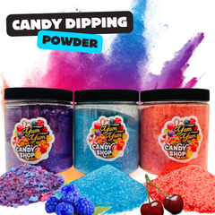 Candy Dipping Powder - Sour Blue Raspberry - Wild Cherry - Cotton Candy - Lick Dip Coating Powder