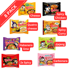 Korean Samyang Spicy Ramen Variety Pack Buldak Carbonara Quatro Cheese Curry