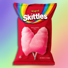 Skittles Cotton Candy 3.1 Oz Bag Rainbow Flavored