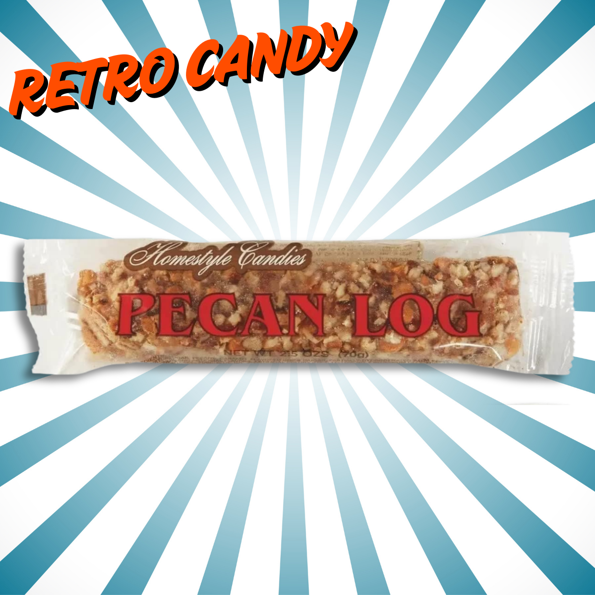 Crown Candy Pecan Logs Retro Classic Pecan Treat Individually Wrapped 2.5oz Pecan Log