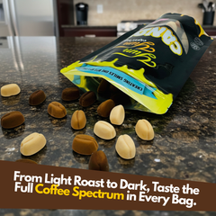 Gummy Coffee Beans – 1 LB Bag - Coffee-Flavored Candy Mix (Light, Medium & Dark Roast) – Caffeine-Free Chewy Treat for Coffee Lovers