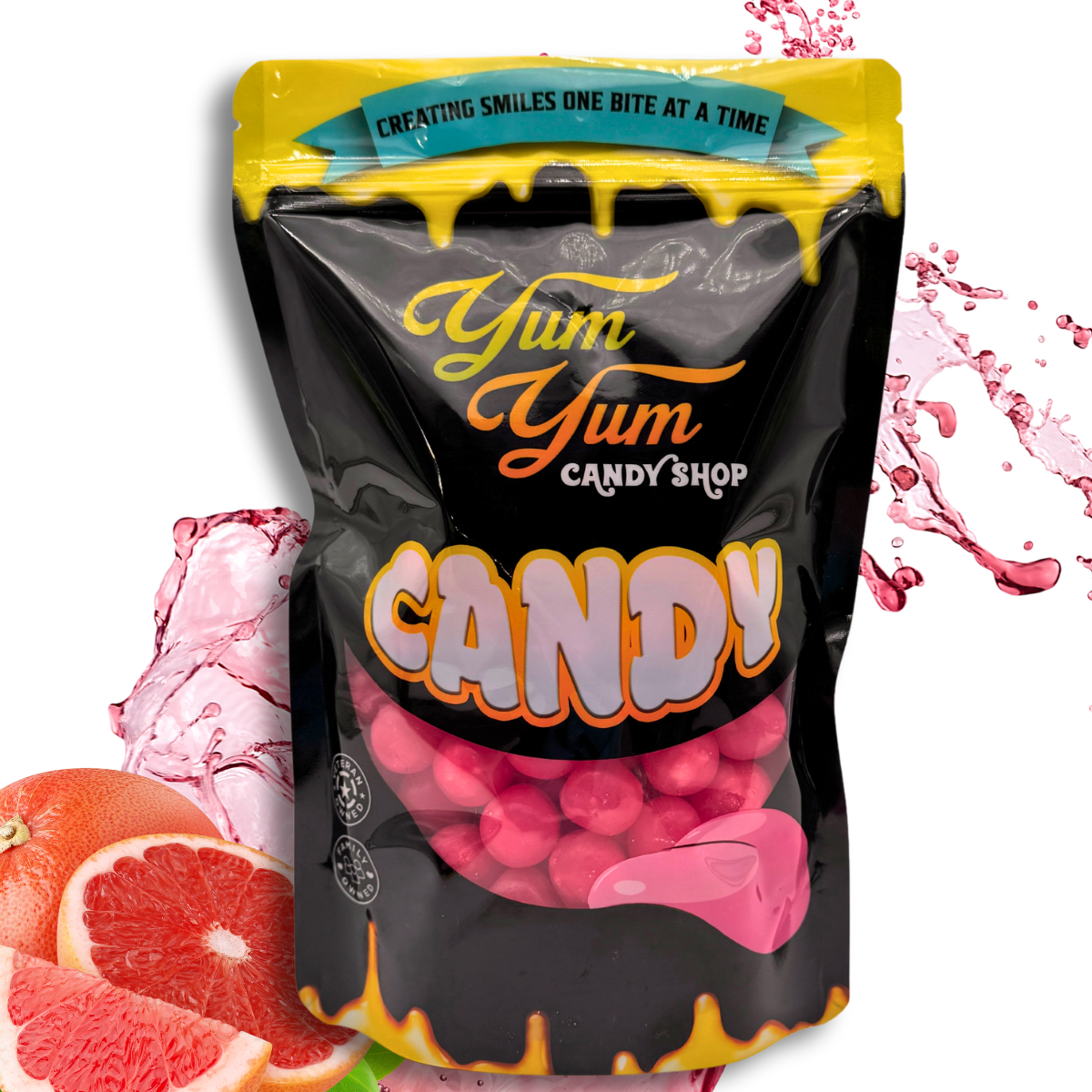 Fruit Sours Candy Cherry, Grape, and Grapefruit Chewy Candy 8 oz or 1 lb Bag