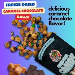 Freeze Dried Caramel Chocolate Balls 5oz Bag Freeze Dried Candy Snack Yum Yum Candy Shop