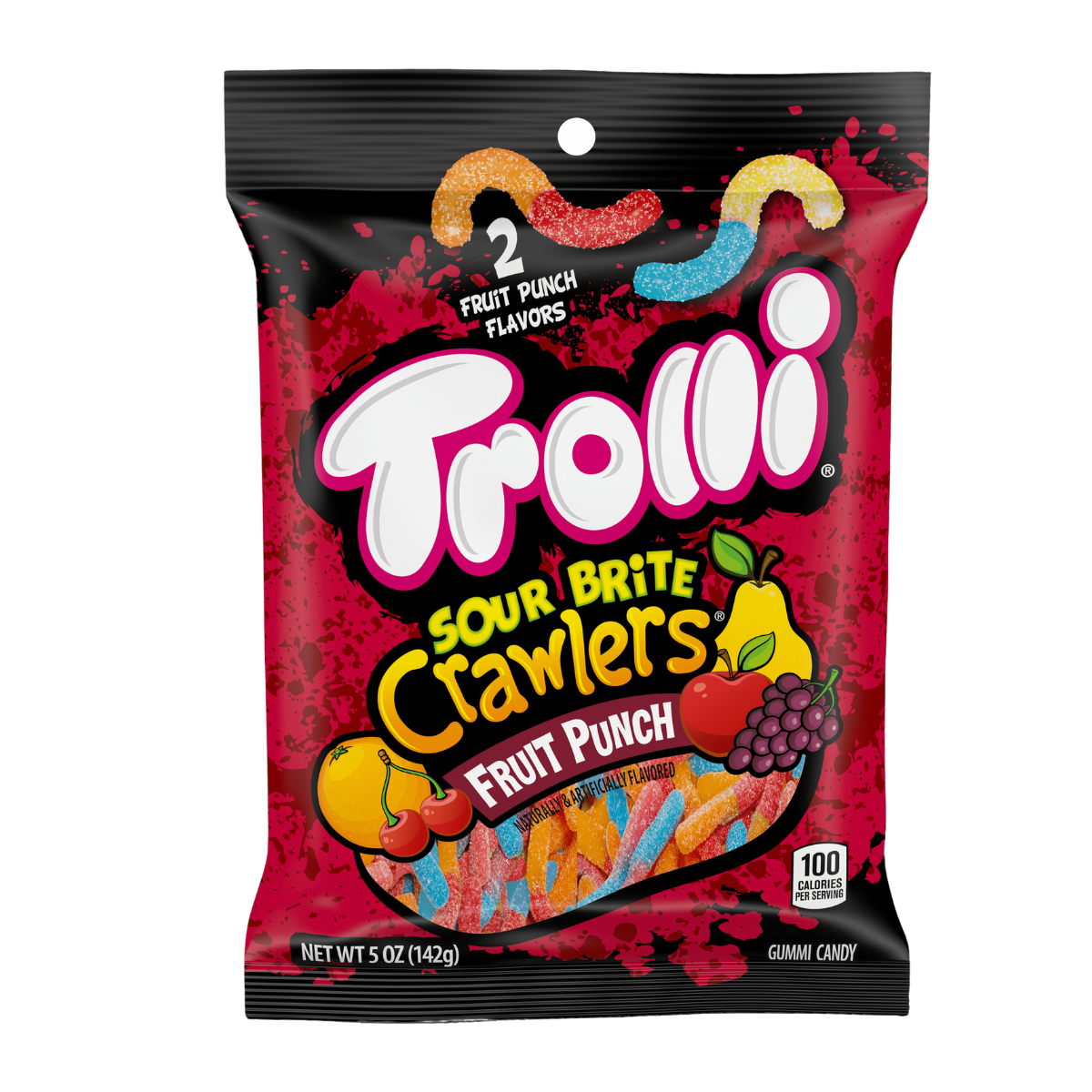 Trolli Gummy Candy Sour Bright Mix and Match 4.2 oz Bags Eggs Crawlers Strawberry Puffs Peachy Fruit Punch Sour Candy