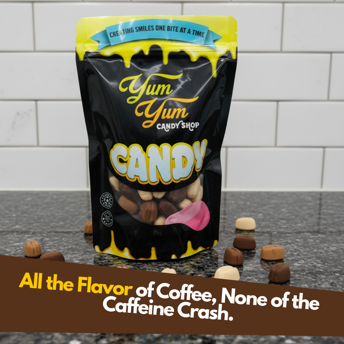 Gummy Coffee Beans – 1 LB Bag - Coffee-Flavored Candy Mix (Light, Medium & Dark Roast) – Caffeine-Free Chewy Treat for Coffee Lovers