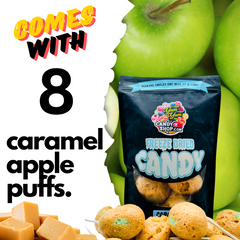 Freeze Dried Caramel Apple Puffs, Pack of 8 Freeze Dried Candies, Sweet, Snack Candy Pops