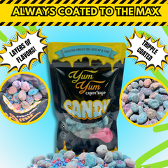 Cotton Candy Fruit Splasherz Blue Raspberry and Cherry Flavored 10 oz Bag Triple Coated Gushing Candy Snack