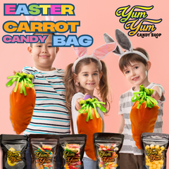 Easter Carrot Candy Gift Basket Freeze Dried, Gummy, Licorice, Candy Snack Sweet Bundle, Bag Set