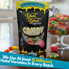Halal Gummy Candy Mix – 1 lb Bag of Sweet & Sour Halal Gummies (Pork-Free, Hand-Selected Variety) Chewy Fruity Tangy Gummies