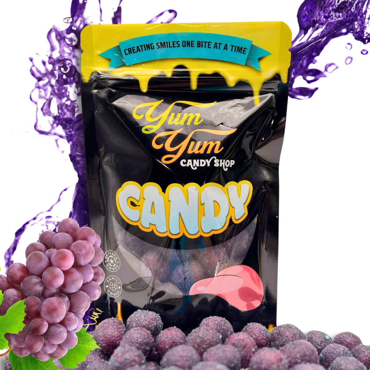 Extreme Sour Balls Candy 8oz Bag Super Sour Cherry - Green Apple - Blue Raspberry - Grapefruit - GrapeFlavored Candy Balls