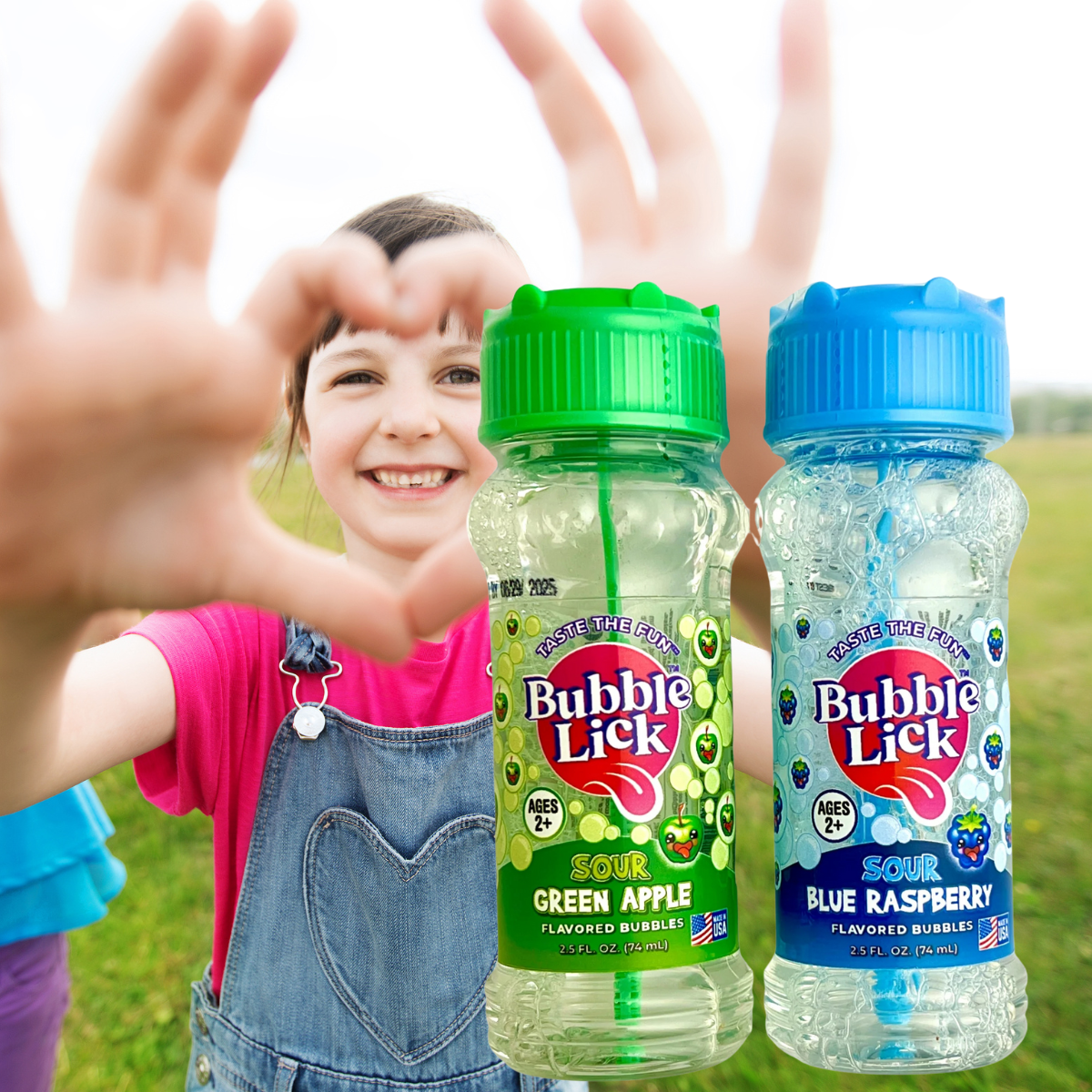 BubbleLick Edible Bubbles Green Apple Blue Raspberry Flavored – 2.5 oz Bottle