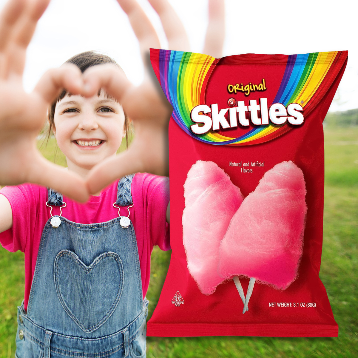 Skittles Cotton Candy 3.1 Oz Bag Rainbow Flavored