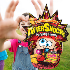 AfterShocks Popping Candy Cherry Gummy Fries Rocks that Pop with Gummy Dipping Fries 1.48oz