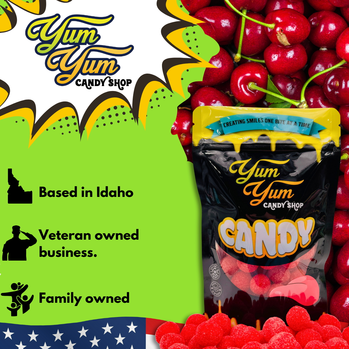 Extreme Sour Balls Candy 8oz Bag Super Sour Cherry or Green Apple Flavored Candy Balls