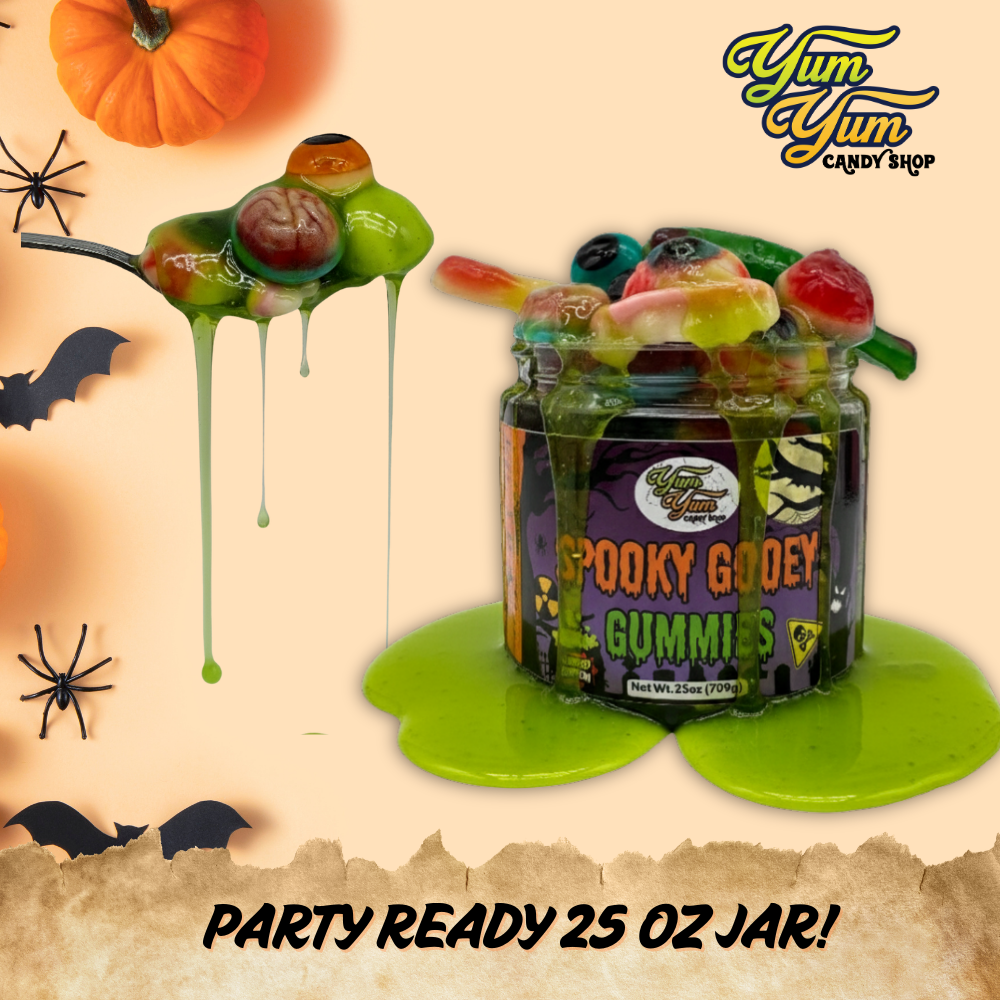 Sour Spooky Gooey Gummies Halloween Gummy Candy In Green Apple Slime Ultimate Scary Mix