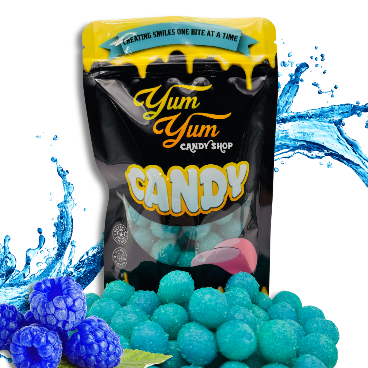 Extreme Sour Balls Candy 8oz Bag Super Sour Cherry - Green Apple - Blue Raspberry - Grapefruit - GrapeFlavored Candy Balls