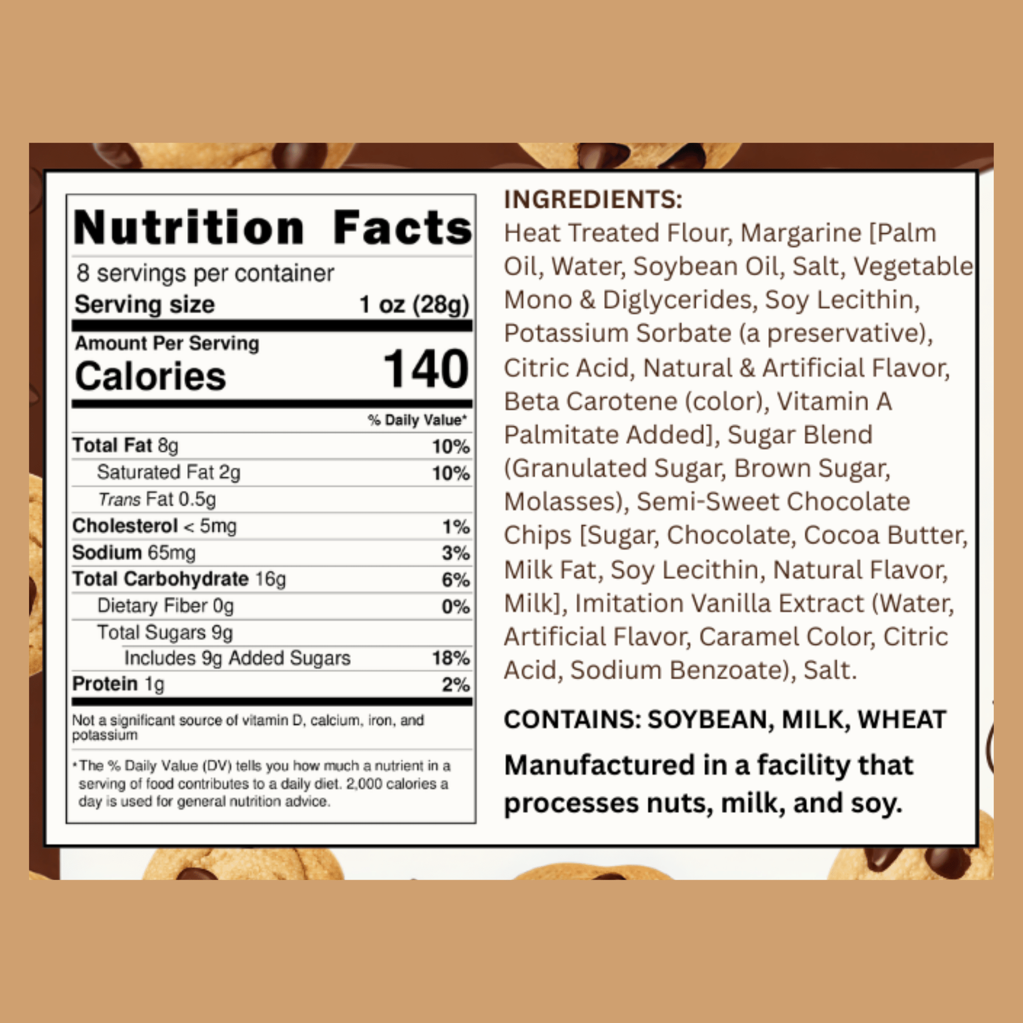 Edible Chocolate Chip Cookie Dough nutrition information