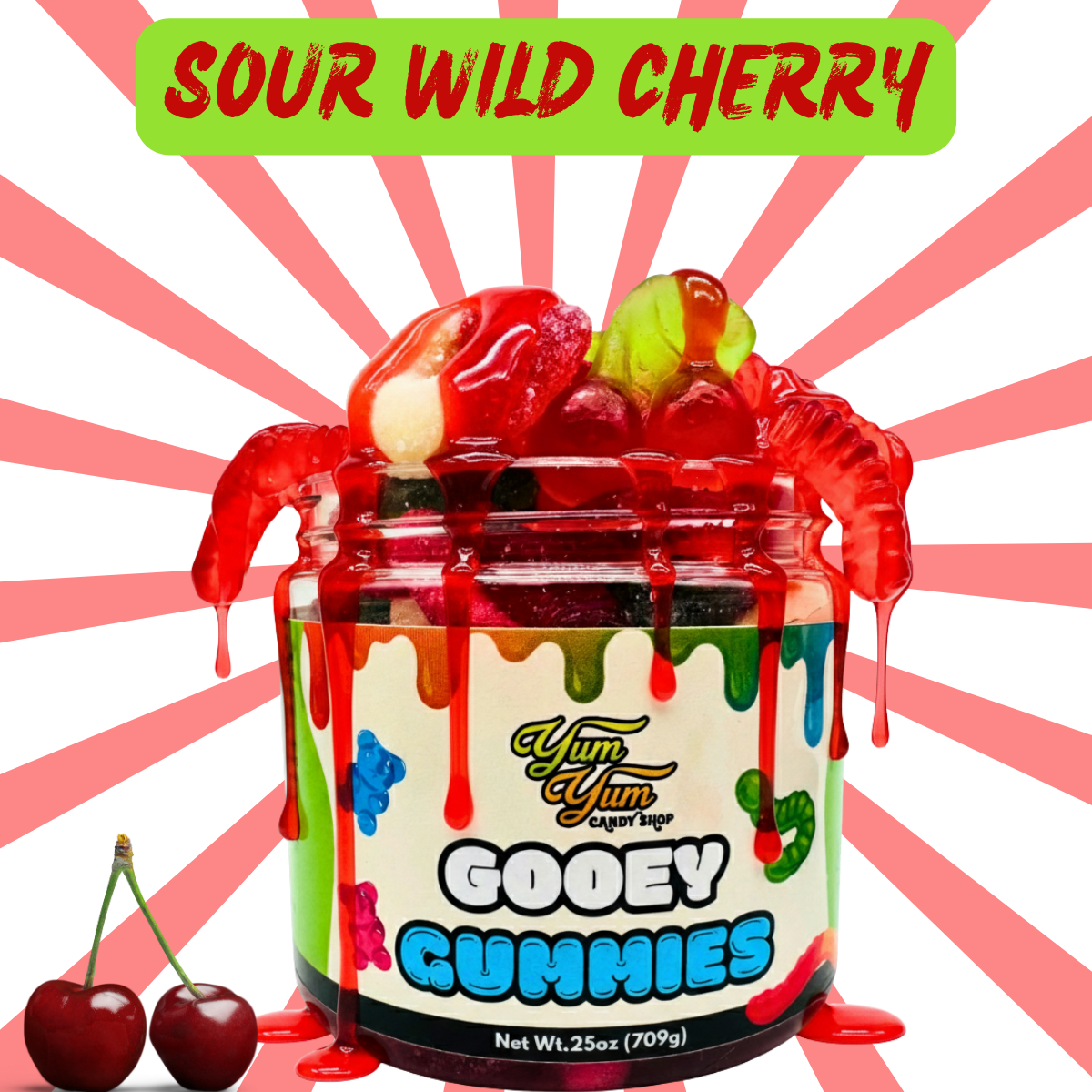 Sour Gooey Gummies – Blue Raspberry, Wild Cherry & Green Apple | Candy
