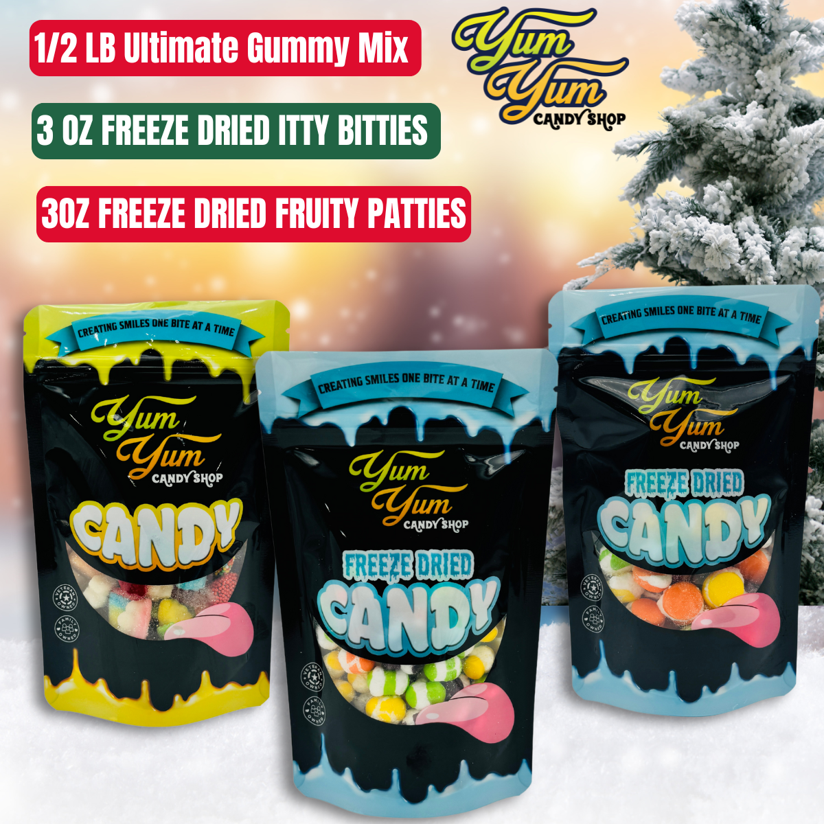 Christmas Gift Set Freeze Dried Candy Bundle Variety Pack With Ultimate Gummy Candy Mix Santa's Snack Sack