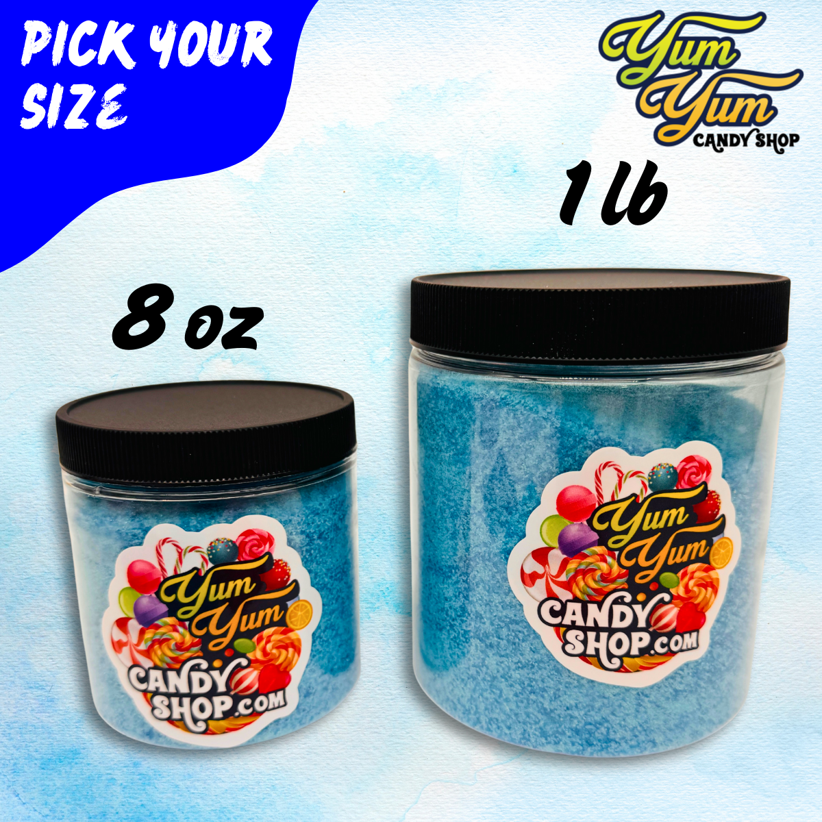 Candy Dipping Powder - Sour Blue Raspberry - Wild Cherry - Cotton Candy - Lick Dip Coating Powder