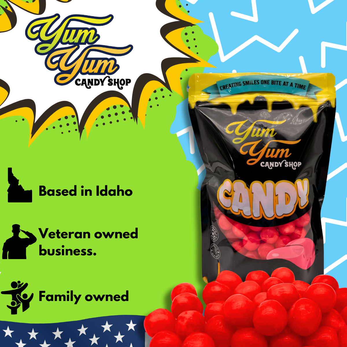 Fruit Sours Candy Cherry, Grape, and Grapefruit Chewy Candy 8 oz or 1 lb Bag