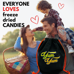Family enjoying a picnic with freeze dried candy from Yum Yum Candy Shop gift bag
