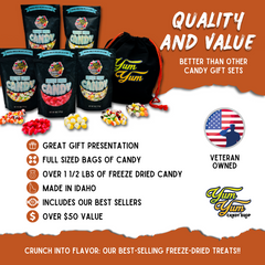 Freeze Dried Candy Gift Set Variety Pack 5 Bags Over 1.5 lbs of Candy and Gift Bag Birthday Kit