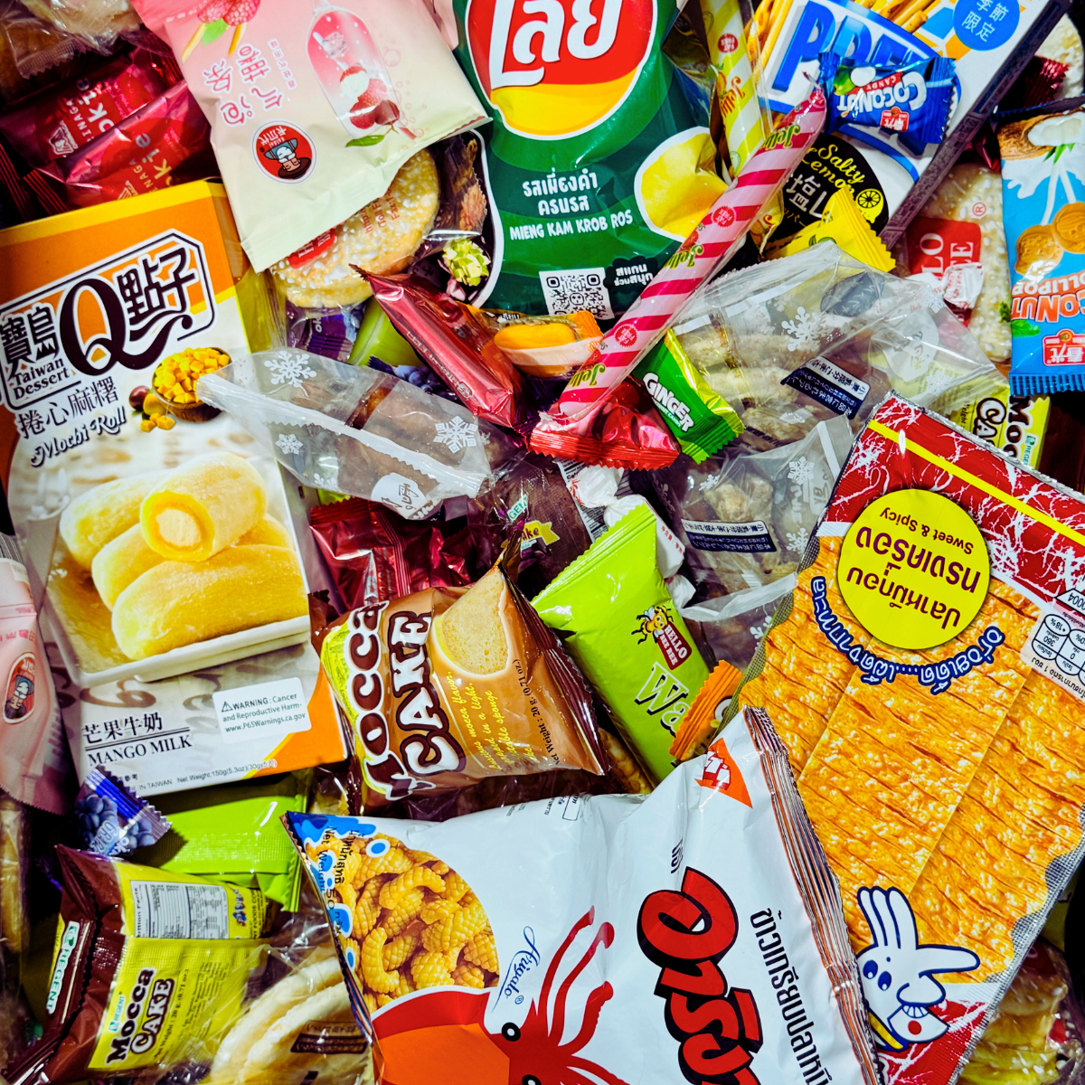 2lb Box of Exotic Asian Snacks, Sweets, and Korean Ramen Gift Snack Pack