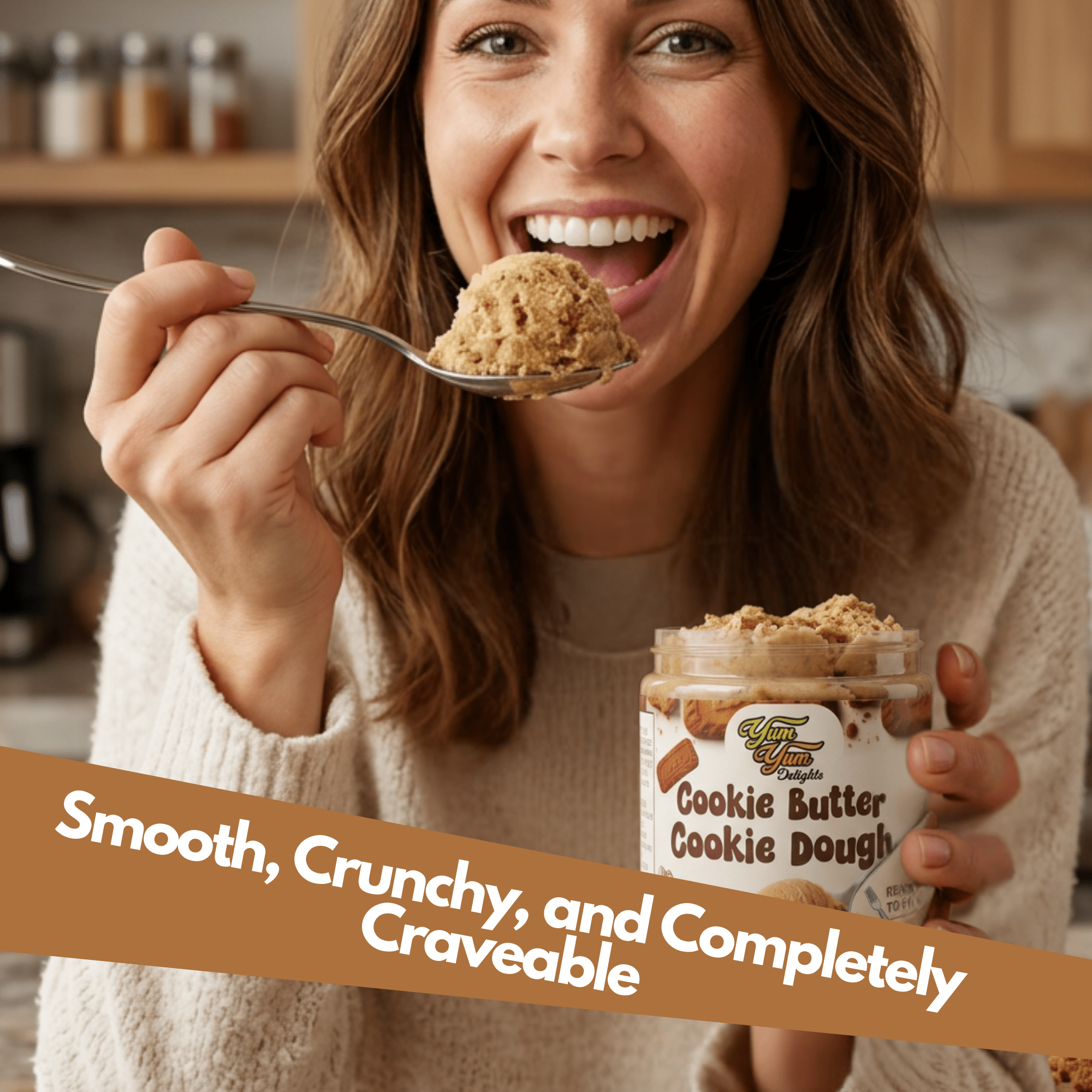 Edible Cookie Butter Cookie Dough – The Ultimate No-Bake Treat - Egg-Free - With Biscoff Crumbles - Yumyumcandyshop