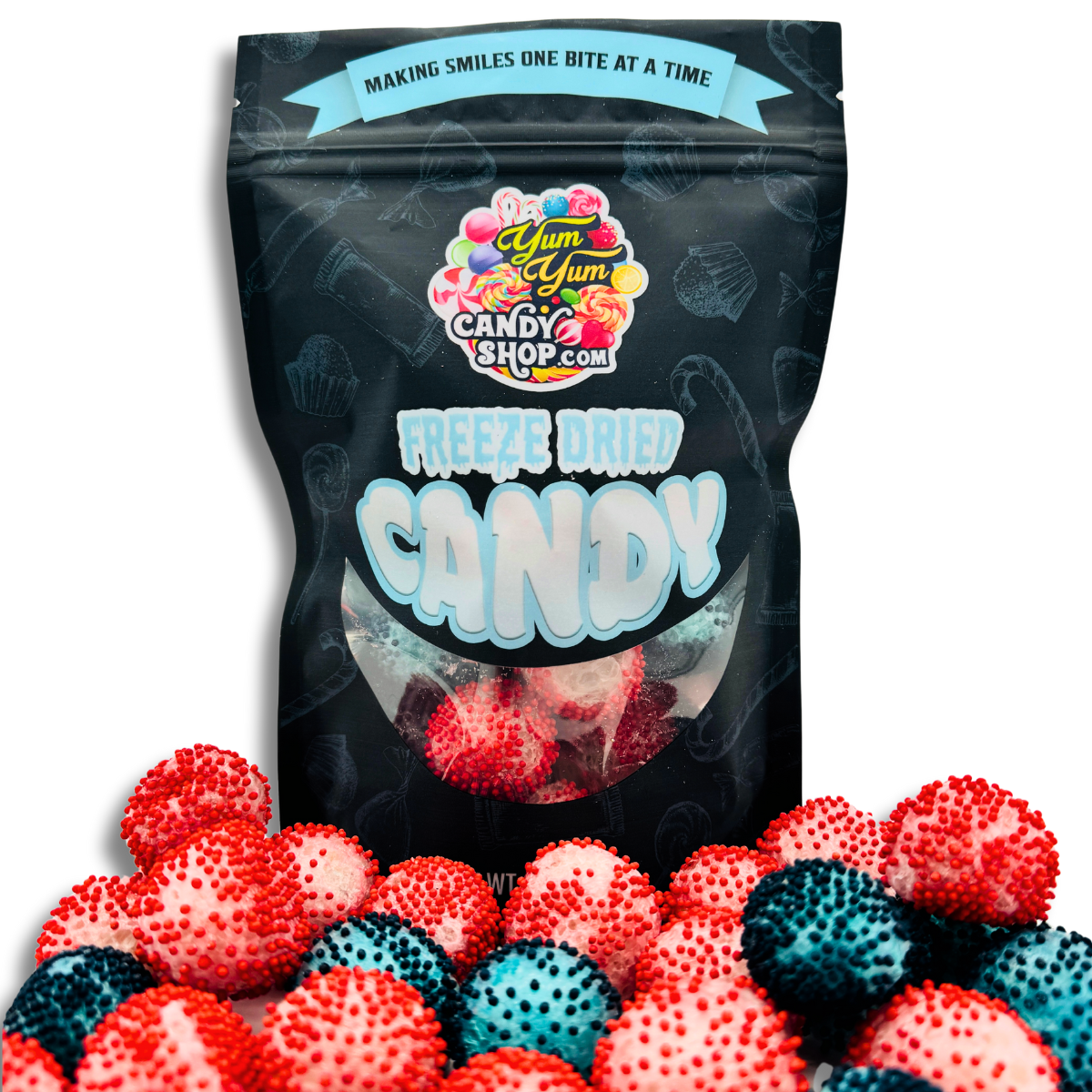 Freeze Dried Berry Atom Bombs Red and Black Berry Freeze Dried Candy Balls