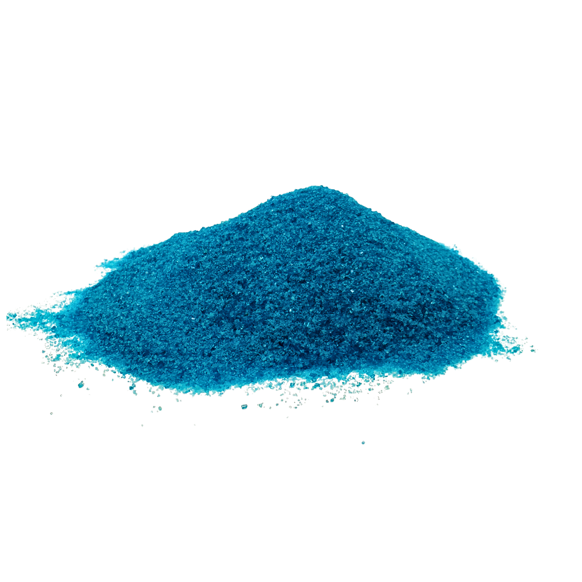 Blue sand or powder on a white background